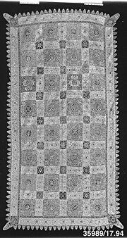 Cover. Linen, cutwork. Gift of Mrs. Laurent Oppenheim, 1917. Metropolitan Museum of Art, 17th century. https://www.metmuseum.org/art/collection/search/219922. 